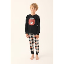 Rolypoly Siyah Erkek Çocuk Uzun Kol Pijama Takım Siyah