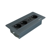 Metalline® Sole-line Dönmeli Masaüstü Priz Kutusu Usb - Antrasit