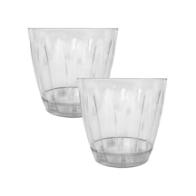 2 Adet Şeffaf Plastik Orkide Saksısı Seti - 1,5 Lt Hacim