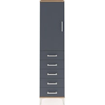 Arges Dolap Tek Raflı 5 Çekmeceli Tek Askılı 44x30x182 Çam-an... Çam