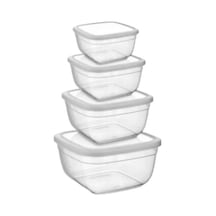 Asude Asd011 Maya Kare 4lü Saklama Kabı Seti 500-900-1500-2400 Ml Krem Çok Renkli