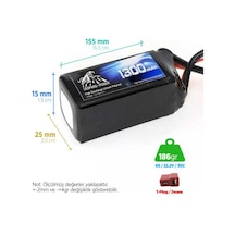 Leopard Power 1300 mAh 22.2V 6S 30C Lityum Polimer Lipo Batarya Pil T Plug