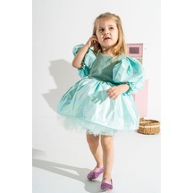 Linola Baby Kids Mermaid Parlak Kız Çocuk Parti Elbisesi Yeşil