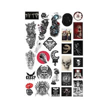 27 Adet Gothic Witcher Grunge Fairygrunge Sticker Seti Karanlık Estetik Çıkartma Laptop Telefon Defter Etiketi Siyah