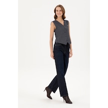 U.S. Polo Assn. Kadın Koyu Mavi Flare High Waist Fit Jean Pantolon 50297485-DN0023