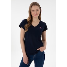 U.S. Polo Assn. Kadın Lacivert V Yaka Basic Tişört 50305825-VR033