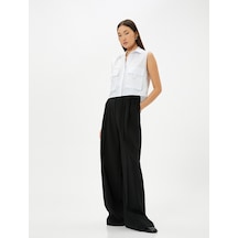 Koton Crop Gömlek Kolsuz Kargo Cepli Manşet Yaka Düğmeli Kırık Beyaz 4sak60011ew 4SAK60011EW001 Ekru