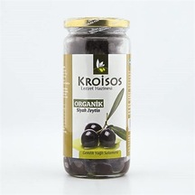 Kroisos Gemlik Salamura Organik Siyah Zeytin Cam 310 G