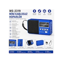 Ws-2319 Mini Bluetooth Hoparlör Fm Radyolu Hafıza Kartı Ve Usb Girişli Şarjlı Taşınabilir 3w Hoparlör Mp3 Çalar