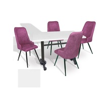 Çipa - Çırağan Mutfak Masa Takımı - 70x120 Werzalit, Wermodin Ve Allzalit Tabla - Beyaz - Mor Çok Renkli
