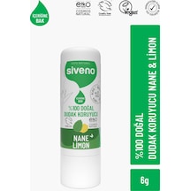 Siveno %100 Doğal Dudak Koruyucu Nane & Limon Bitkisel Lip Balm Krem Nemlendirici Parlatıcı Onarıcı 6 G