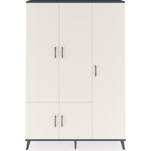 Arges Dolap 7 Raflı 5 Kapaklı Tek Askılı 132x30x195 Antrasit-aytaşı/antrasit Aytası/antrasıt