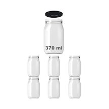 370 Ml Şeffaf Cam Kavanoz 370 Cc Konserve Metal Kapaklı Cam Kavanoz 6 Adet Şeffaf, 370 Cc Genel