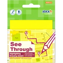Stickn Yapışkanlı Not Kağıdı 76X76 Mm Saydam Sarı 50 Yaprak 4-217