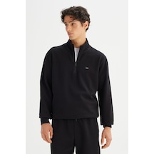 Lee Yarım Fermuarlı Dik Yaka Erkek Sweatshirt L2520312001 Siyah