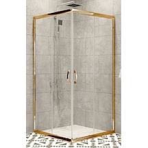 Durul Duşakabin Kare Altın Profil Şeffaf 5 MM H:190 Şeffaf