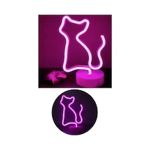 Kedi Neon Led Işık Masa Gece Aydınlatma Lambası