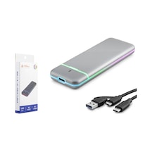Hadron Hdx1774 M.2 Nvme/ngff Harici Ssd Kutusu Usb/type-c 10 Gbps Çift Arabirim Rgb - Gri