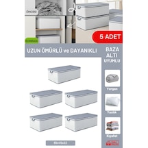 5'li Set - Geometrik Çizgili Büyük Boy Baza Altı & Çekyat Altı Hurç 65 X 45 X 22 Cm Tela 45 X 65 B Diğer