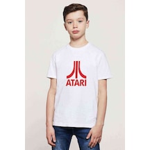 Tshirthane Atari Logo Baskılı Unisex Çocuk Beyaz T-Shirt