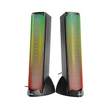 Mıkado MD-183 2.0 3W 2 Bluetooth RGB Aydınlatmalı Usb + 3.5 MM Usb 5V Hoparlör - Siyah