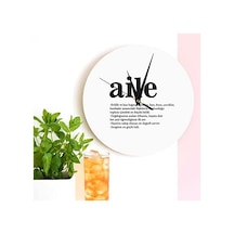 Aile Kelime Anlamlı Duvar Saati 0240-beyaz-şekilli-48cm