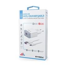 Syrox Q30 Mikro Usb Hızlı Şarj + Kablo 3.0a