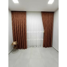Nivemeshome Duru 3-0008 Kiremit 1/3 Pileli Fon Perde 70x270