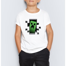Minecraft Baskılı Unisex Çocuk Tişört T-shirt Mr-15 001