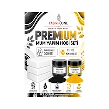 Premium Mum Yapım Hobi Seti - Parafin Wax 500 Gr - 2'li Toz Mum Boyası Seti - Siyah, Sarı Bkfabpw5002ssr Karışık