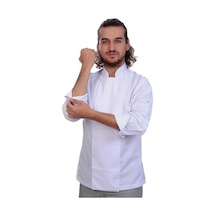 Unisex Aşçı Ceket Koltuk Altı Fileli Beyaz