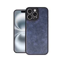 Apple İphone Uyumlu 16 Pro Kılıf Aras Deri Kapak - Lacivert Çokrenkli