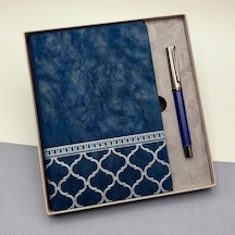 Askımo - Kutulu Desenli Deri Defter Ve Metal Roller Kalem Set 42264007 Askımo - Kutulu Desenli Deri Defter Ve Metal Roller Kalem Set 42264007