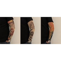 Giyilebilir Dövme 3 Çift 6 Adet Kol Çorap Dövmesi Sleeve Tattoo Set19