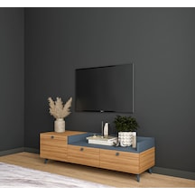 Conceptiva Easy Çift Renkli Tv Sehpası 140 Cm 3 Kapaklı Tv Ünitesi - Ceviz-antrasit