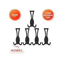 Zepli N Portmanto Askısı, Metal Vestiyer Askısı, Matsiyah, Duvar Ve Dolap Askılığı 5'li Set Vidalı Matsi Yah