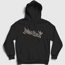 Presmono Unisex Logo V2 Judas Priest Kapüşonlu Sweatshirt Siyah