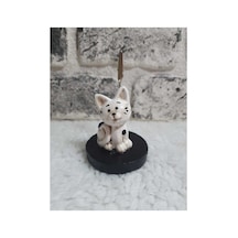 El Yapımı Kedi Objeli Kağıt Tutacağı-dekoratif Siyah Beyaz Sevimli Kedi Not Tutacağı.