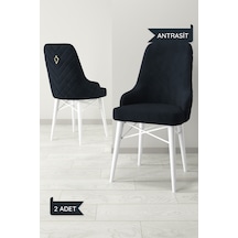 Ege Serisi,beyaz Gürgen Ayaklı 1.sınıf Babyface Kumaş Cappucino Sandalye 2 Adet Antrasit