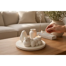 Nakkaş Home Dekoratif Mum Ve Tütsülük Obje - M8 Modeli Beyaz