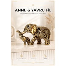 Anne Yavru Fil Biblo 11 Cm İskandinav Dekoratif Obje Ev Ofisi Masa Konsol Hediyesi Renkli Tasarım 09030518