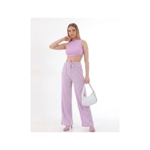 Polologin Butik Kadın Lila Viskon Rahat Kalıp Gömlek Mor