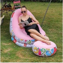 Pazly Hqgoodstore Yeni Açık Kamp Pvc Şezlong Şişme Kanepe Pembe Makaron Tasarımı Elektrikli Pompa İle Pembe Lb Pembe Pembe Pembe