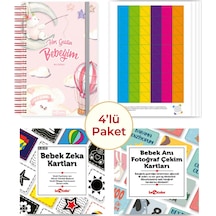Bebek Anı Defteri Kız Stickerlı + Çekim Ve Zeka Kartları Seti
