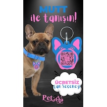 Petjoo 10.Mutt Pembe-Mavi Qr'lı Köpek Künyesi