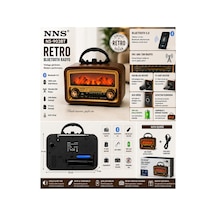 Nns Ns-903bt Retro Bluetooth Radyo 1800 Mah Usb Tf Kart Fm/am/sw Taşınabilir Radyo Kahverengi - 913593976
