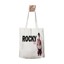 Art Hediye Rocky Balboa Apollo 2 İki Tarafı Kalıcı Baskılı Yıkanabilir Okul Plaj Omuz Bez Çantası Çok Renkli
