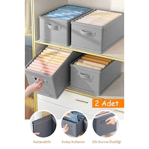2 Adet Üst Kalite Dolap Içi Düzenleyici, Katlanabilir Kıyafet Saklama Kutusu-45 Cmx25 Cmx20cm. Kumaş Diğer