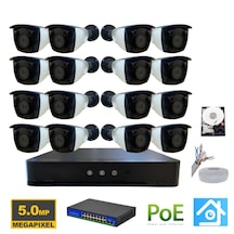 5mp 1440p 16 Kameralı 1tb Hdd Ip Poe Güvenlik Kamerası Seti