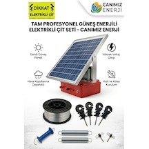 Güneş Enerjili Elektrikli Çit Paketi 3-4 Dönüm Kapasiteli 25w Panel, 24ah Jel Akü Domuz Ve Ayı Savar